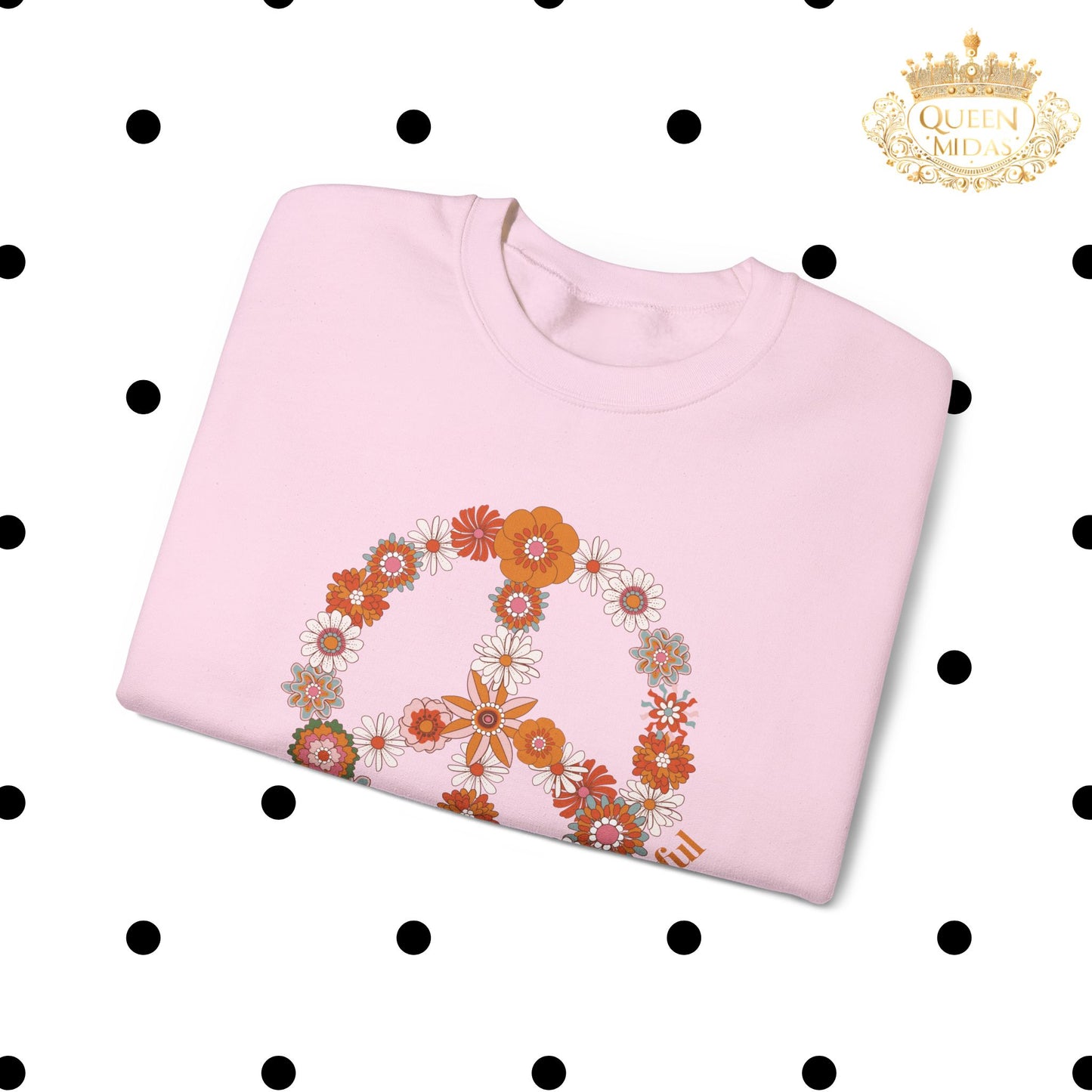 Floral Peace Sign Sweatshirt -Flower to the Peaceful
