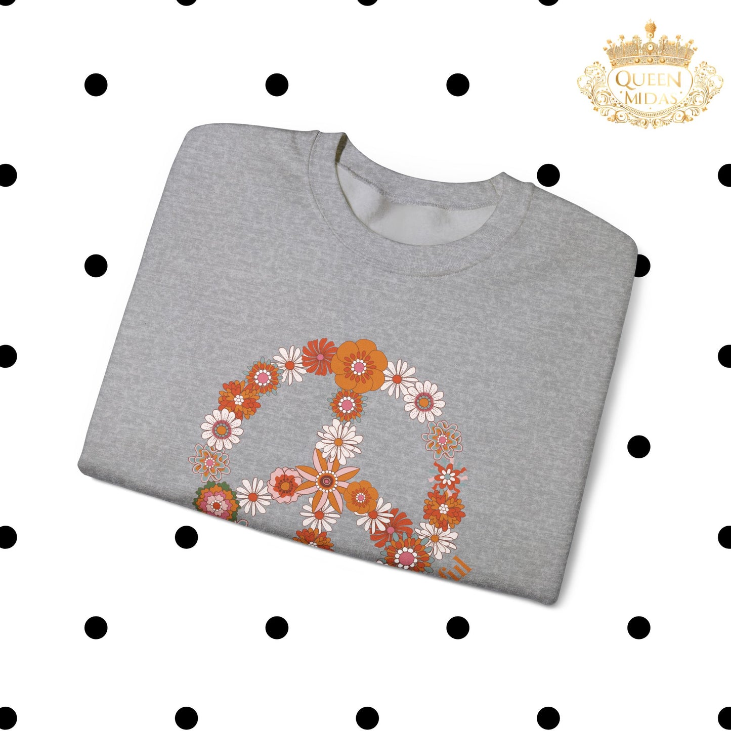 Floral Peace Sign Sweatshirt -Flower to the Peaceful