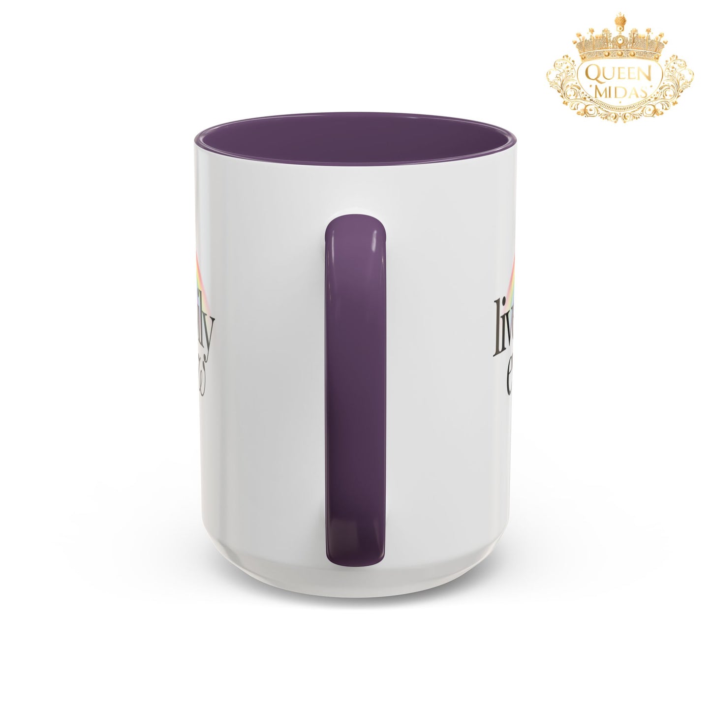 Live Happily Ever Now Rainbow Mug, 11oz, 15oz, Multiple Colors, Home Kitchen Decor, Inspirational Tea Cup, Positive Drinkware,