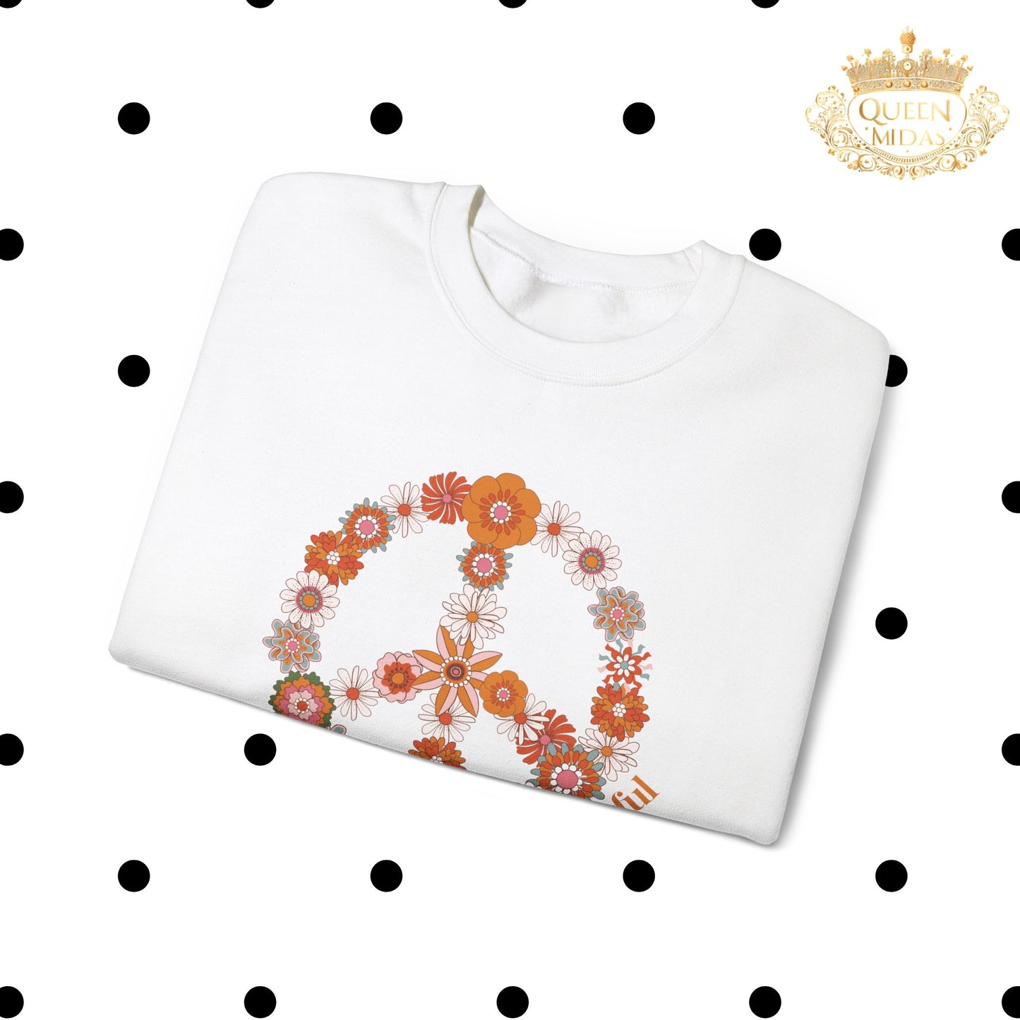 Floral Peace Sign Sweatshirt -Flower to the Peaceful