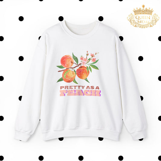 Pretty as a Peach Print Sweatshirt Vintage Look
