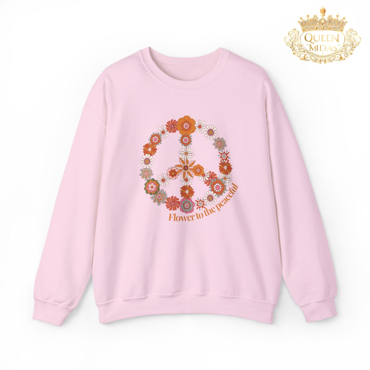 Floral Peace Sign Sweatshirt -Flower to the Peaceful
