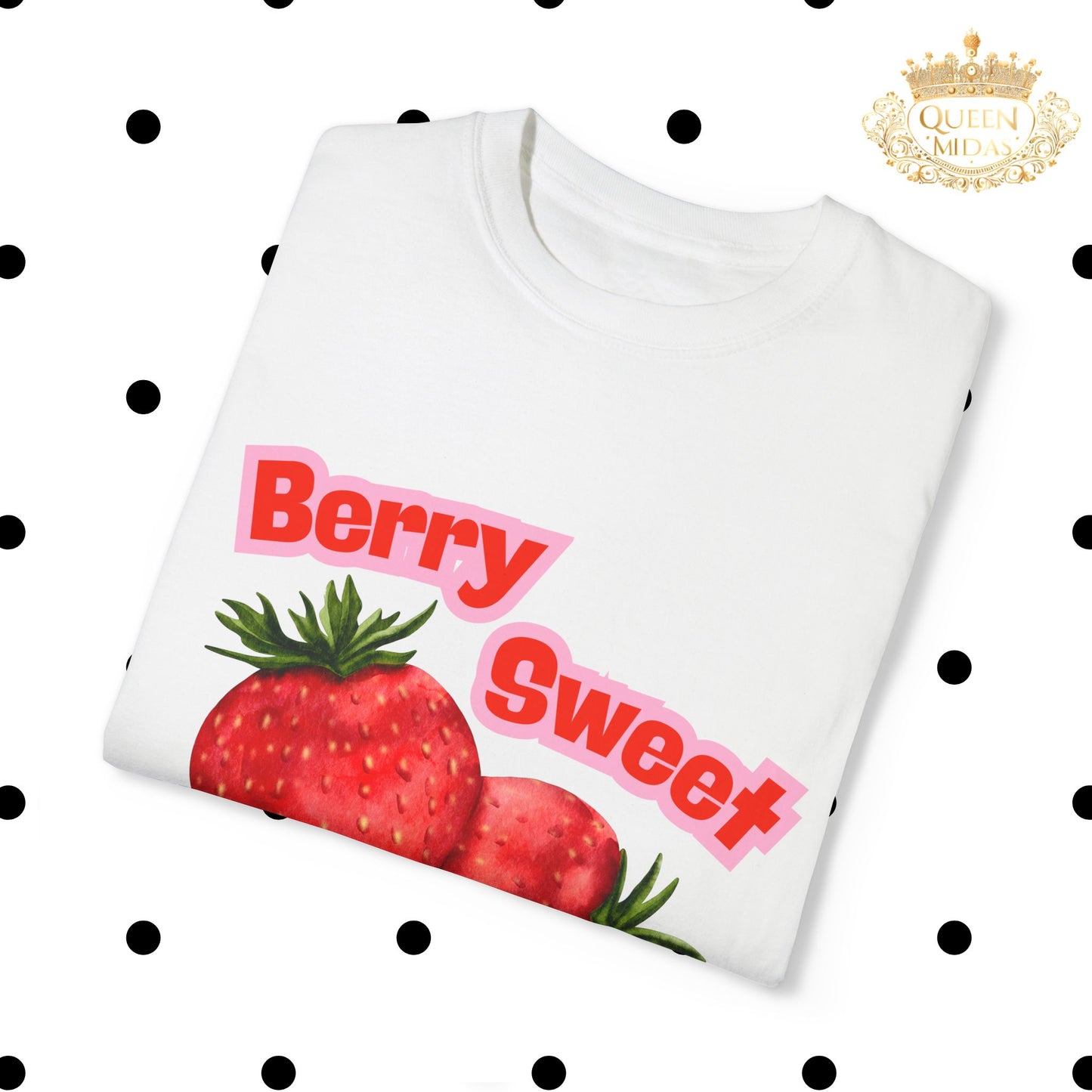 Strawberry T-Shirt, Trendy Pink Shirt with Red Strawberries