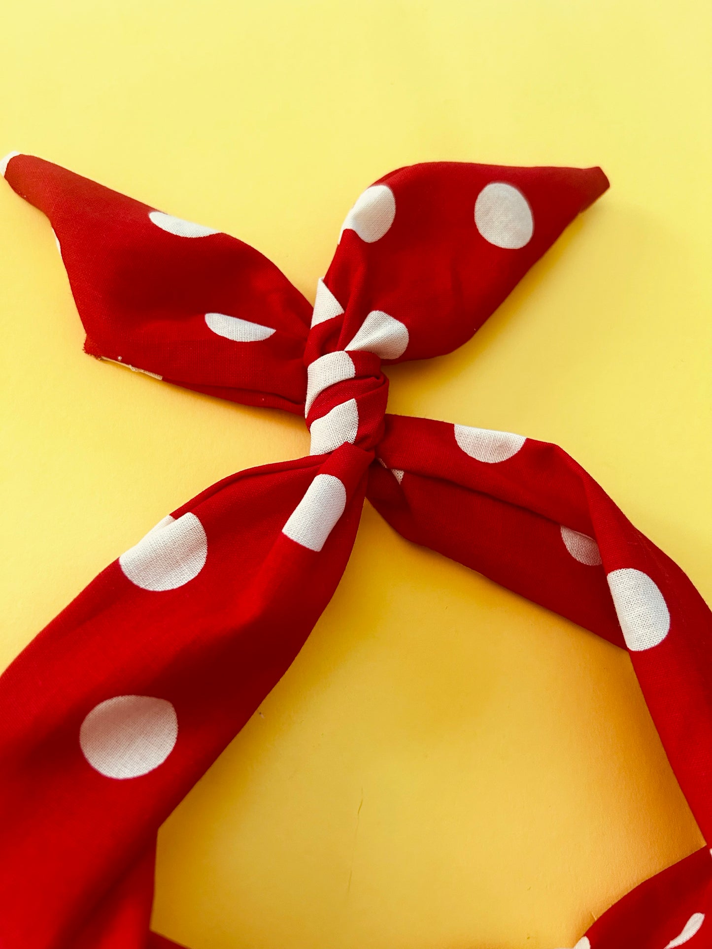 Big Red and White Polka Dot Wire Headband