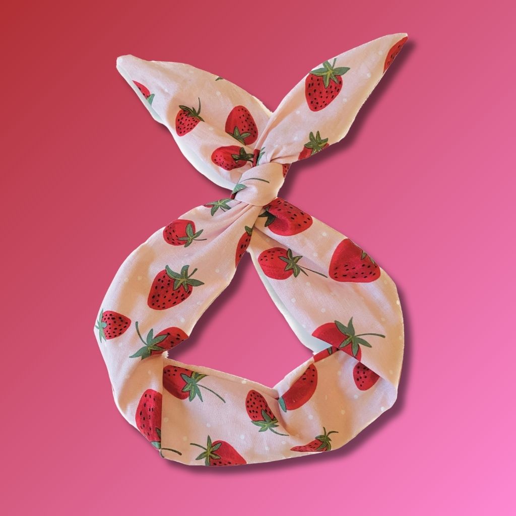 Strawberry Print Wire Headband