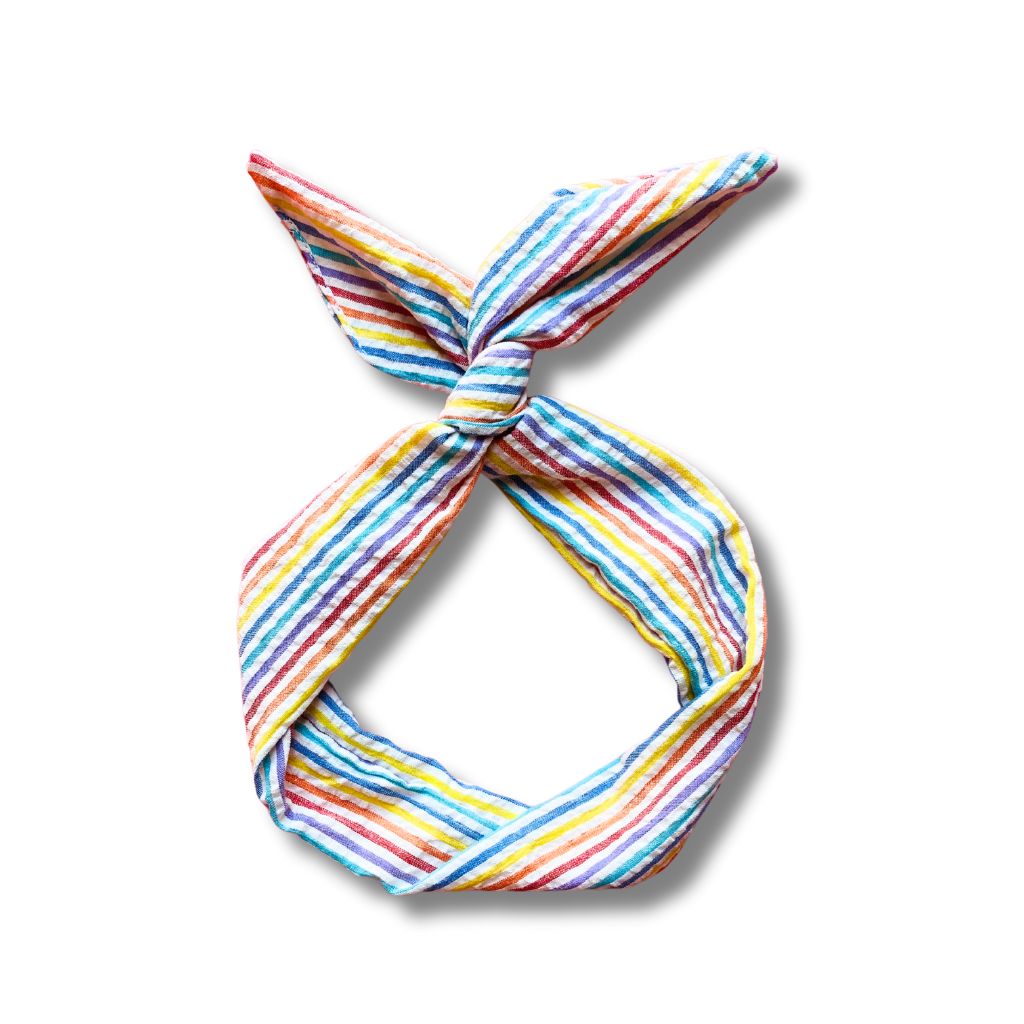 rainbow seersucker headband