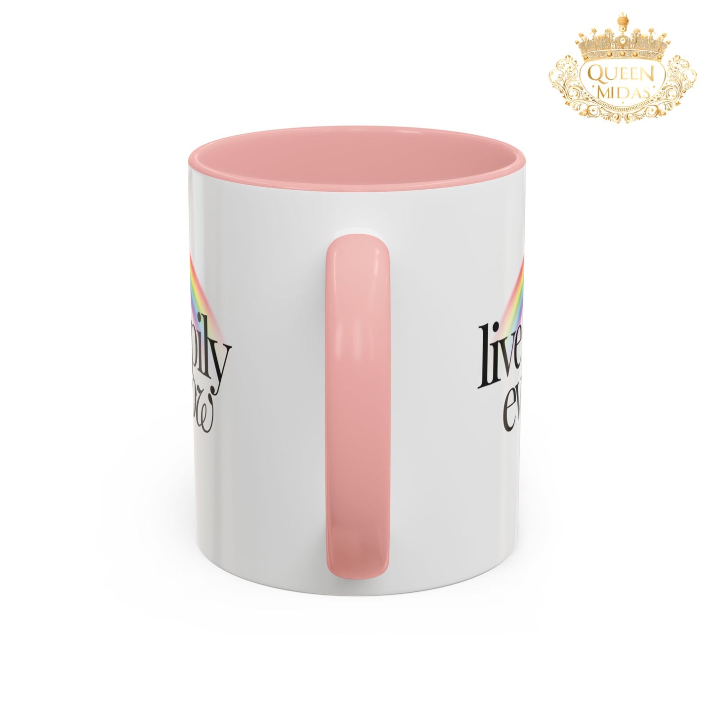 Live Happily Ever Now Rainbow Mug, 11oz, 15oz, Multiple Colors, Home Kitchen Decor, Inspirational Tea Cup, Positive Drinkware,