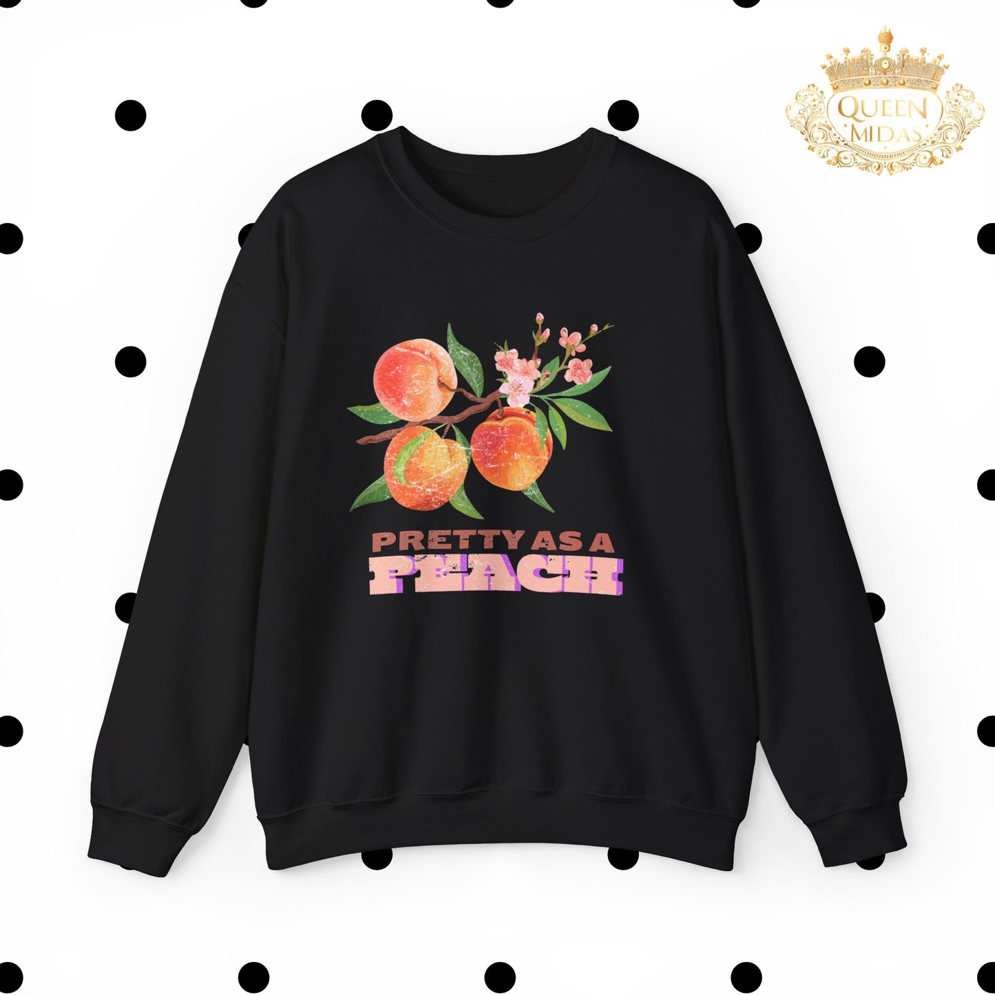 Pretty as a Peach Print Sweatshirt Vintage Look