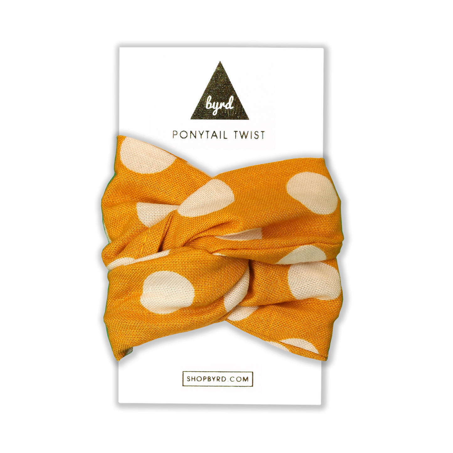 Yellow and White Polka Dot Ponytail Twist