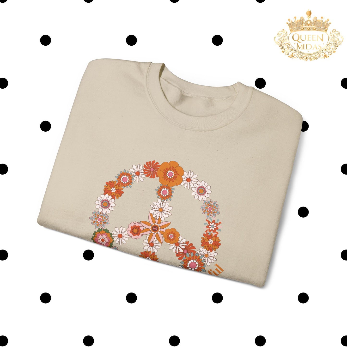 Floral Peace Sign Sweatshirt -Flower to the Peaceful