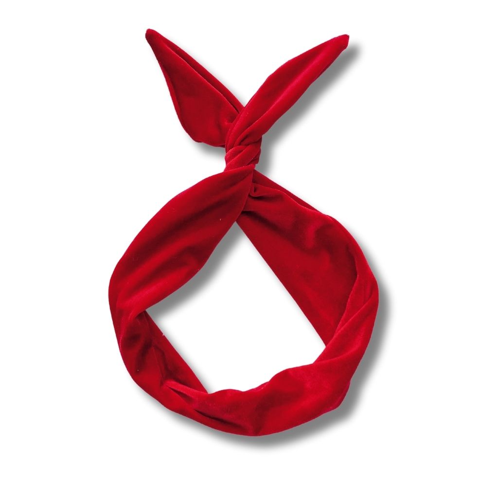 Red Linen Wire Headband