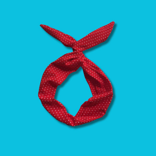 Big Red and White Polka Dot Wire Headband