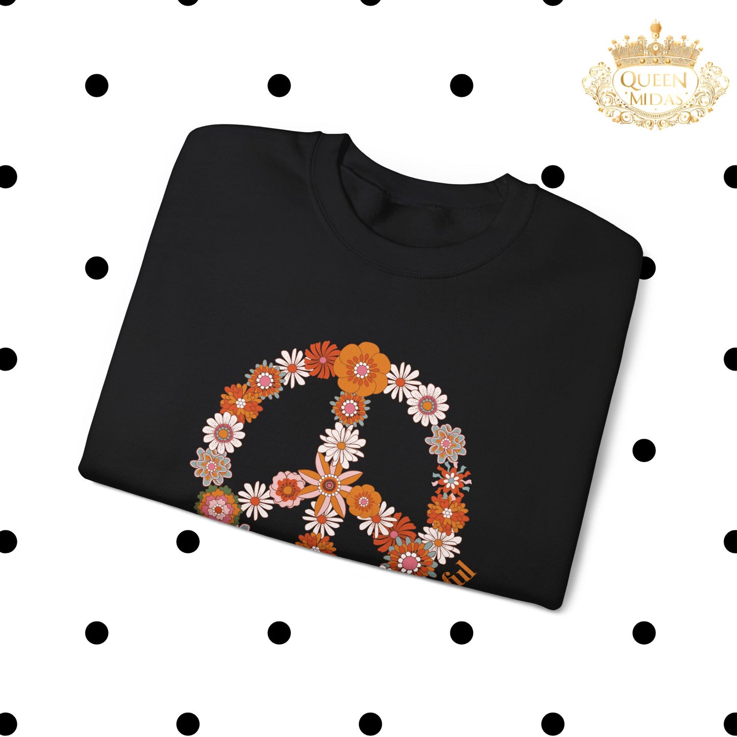 Floral Peace Sign Sweatshirt -Flower to the Peaceful