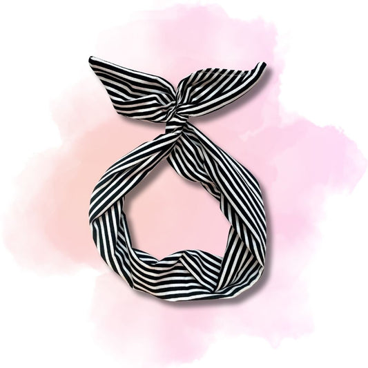 Black and White Stripe Wire Headband