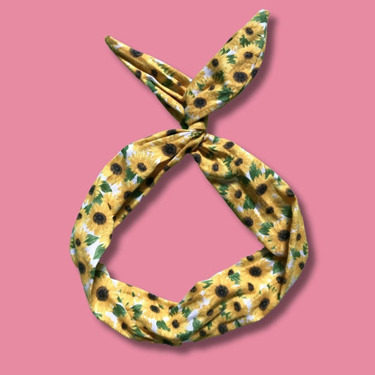 Sunflower Print Wire Headband