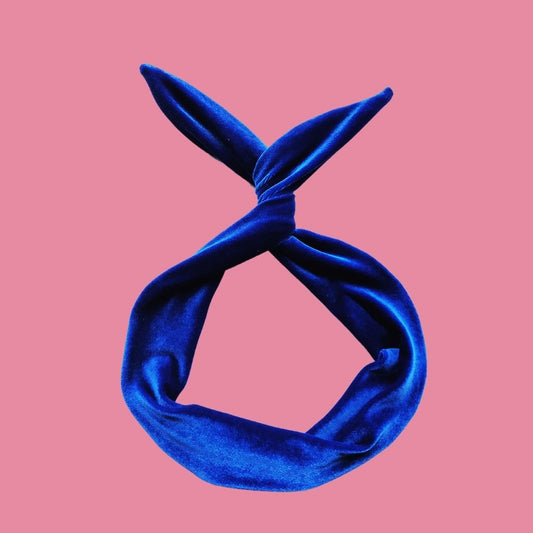 Blue Velvet Wire Headband