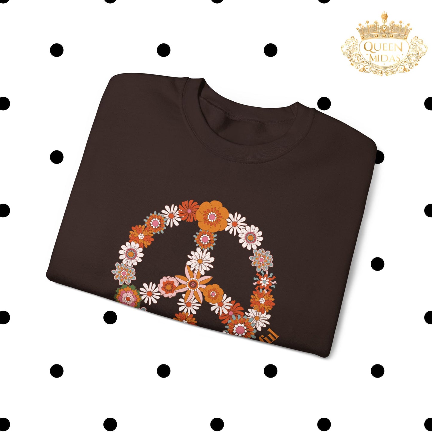 Floral Peace Sign Sweatshirt -Flower to the Peaceful