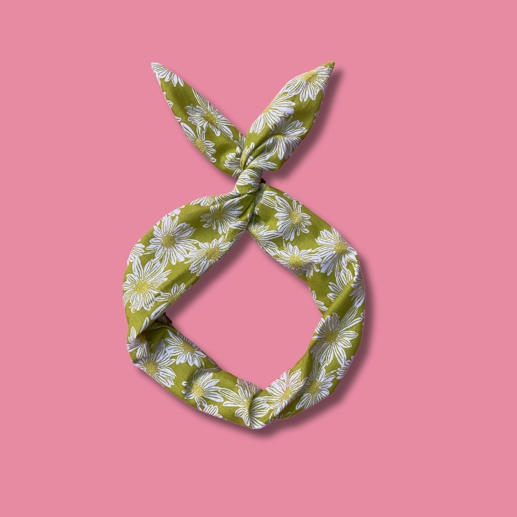 neon green daisy headband