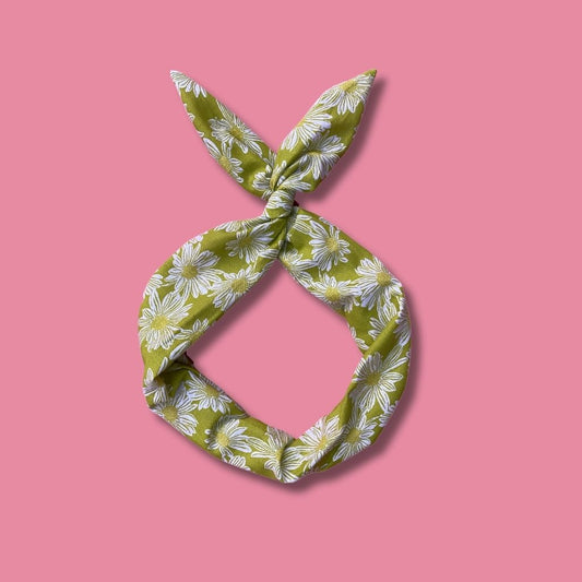 neon green daisy headband