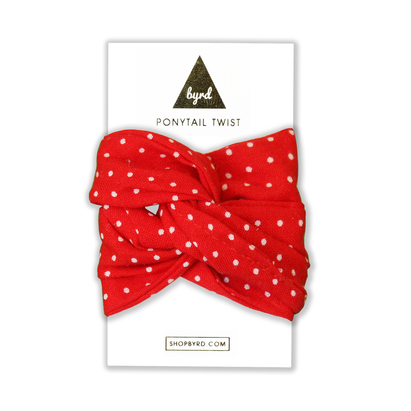 Red and White Polka Dot Ponytail Twist