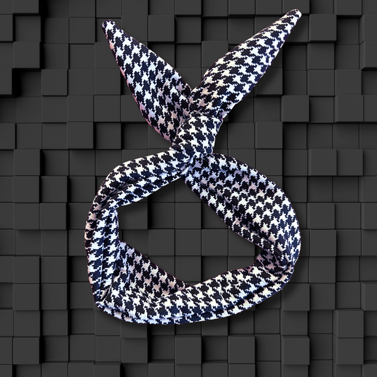 Black and White Houndstooth Wire Headband