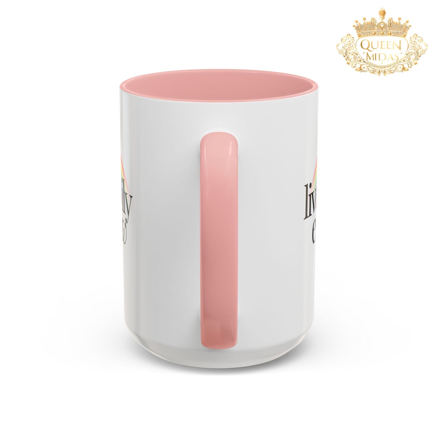 Live Happily Ever Now Rainbow Mug, 11oz, 15oz, Multiple Colors, Home Kitchen Decor, Inspirational Tea Cup, Positive Drinkware,
