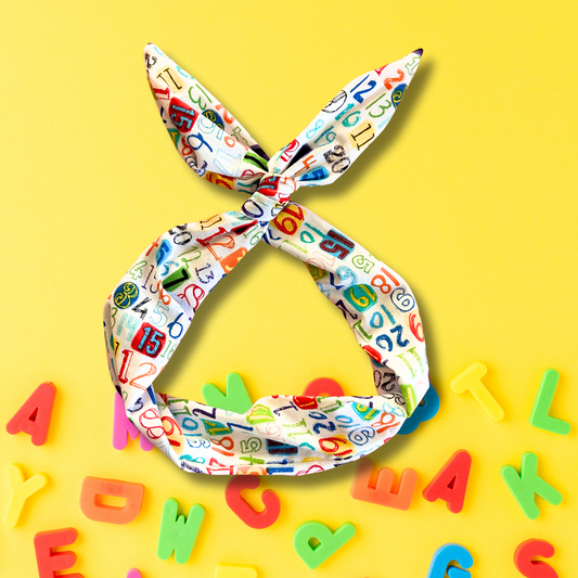 Colorful Numbers Print Back to School Wired Headband