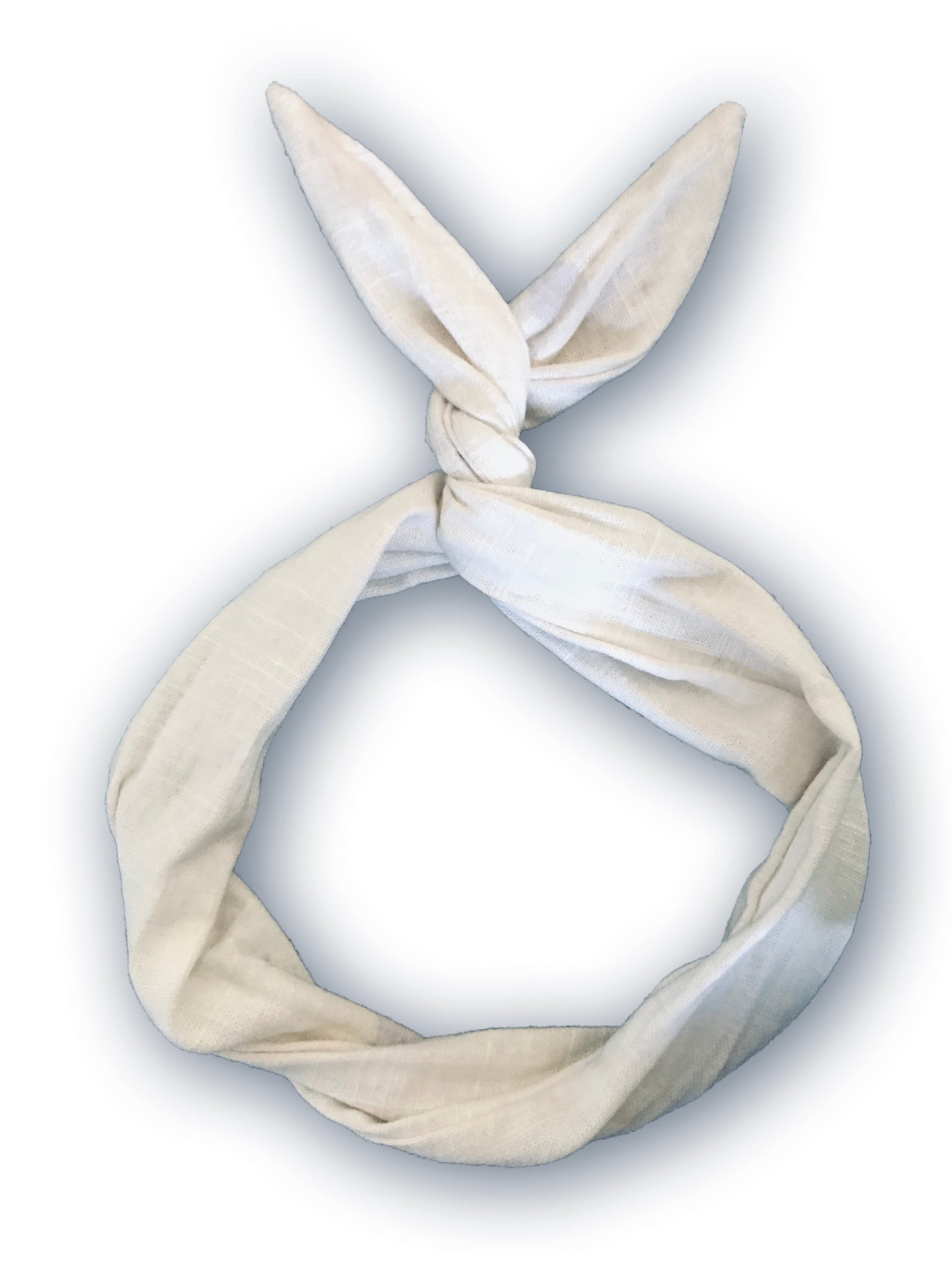 White Linen Wire Headband