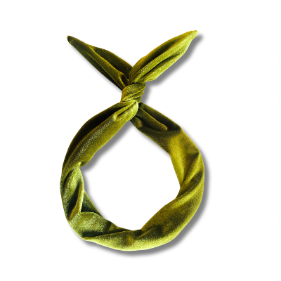 Avocado green velvet wire headband