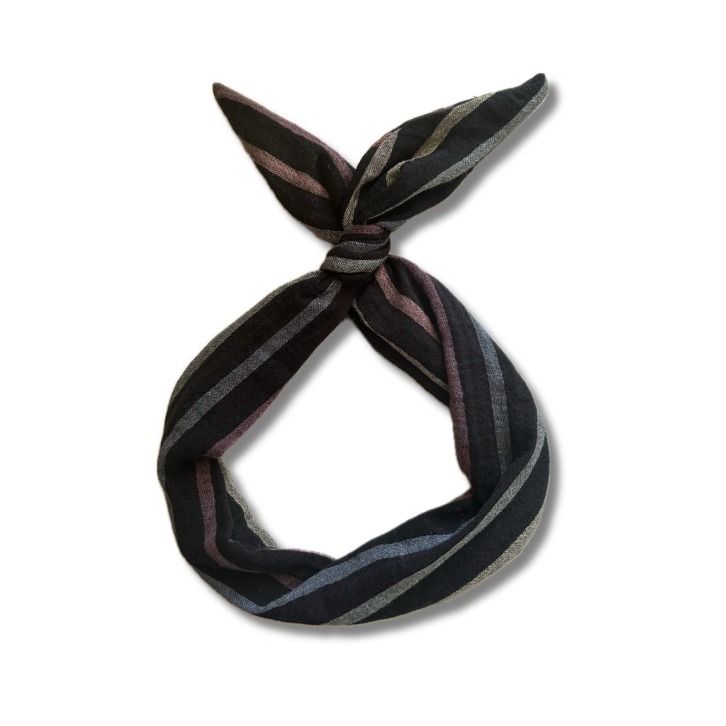 black boho stripe headband