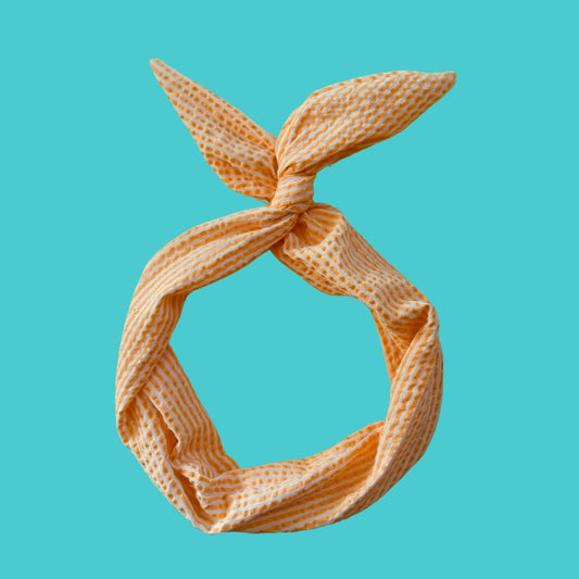 Orange Creamsicle Seersucker Wire Headband