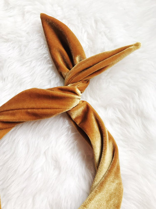 Gold Velvet Wire Headband