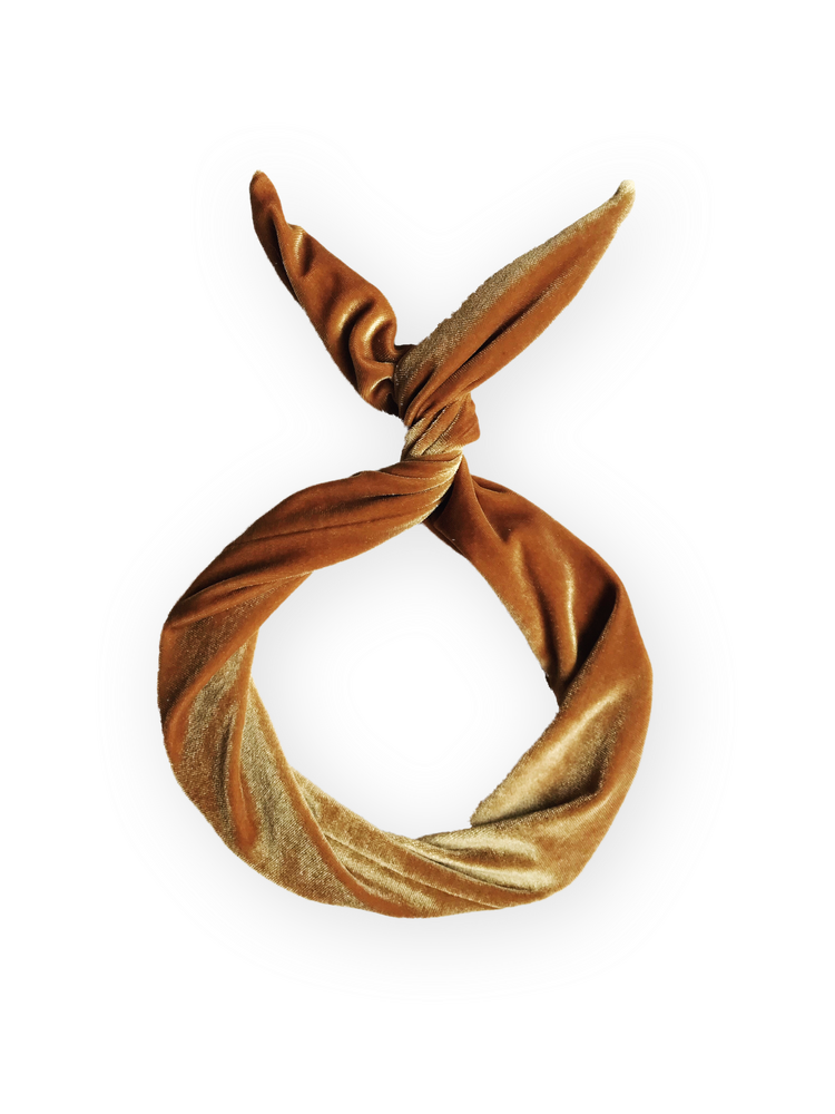 Gold Velvet Wire Headband