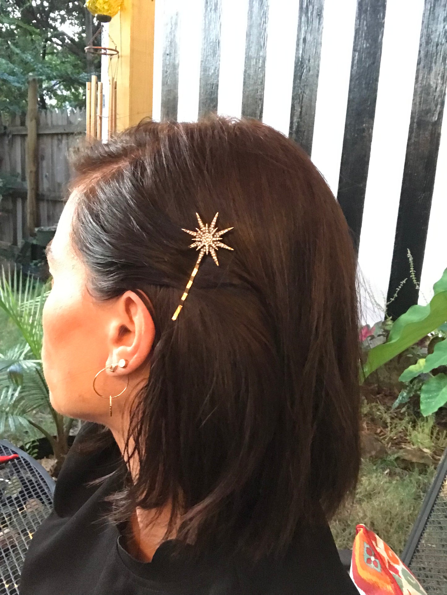 Rhinestone Moon and Star Hair Clips