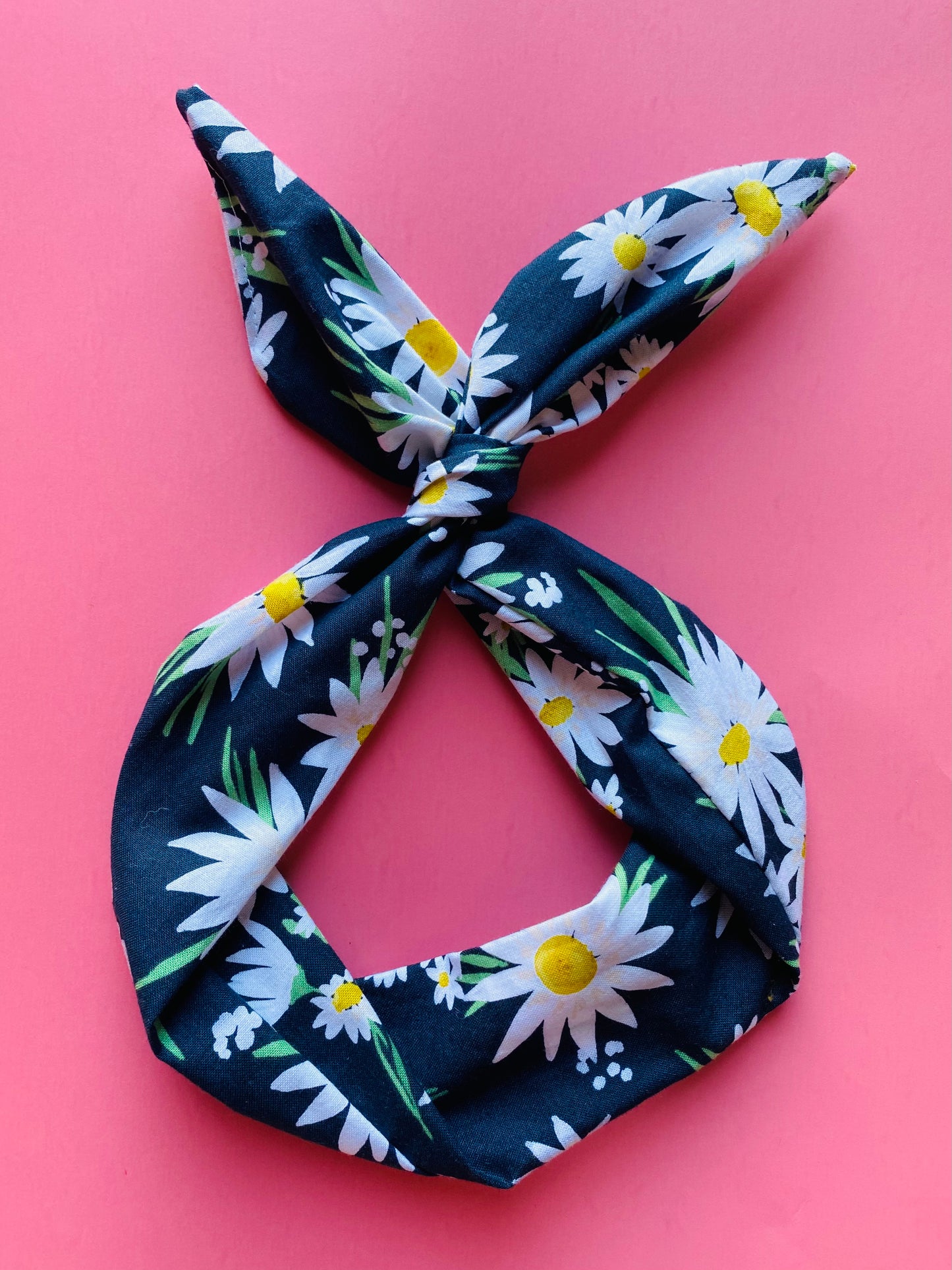 Navy Daisy Wire Headband