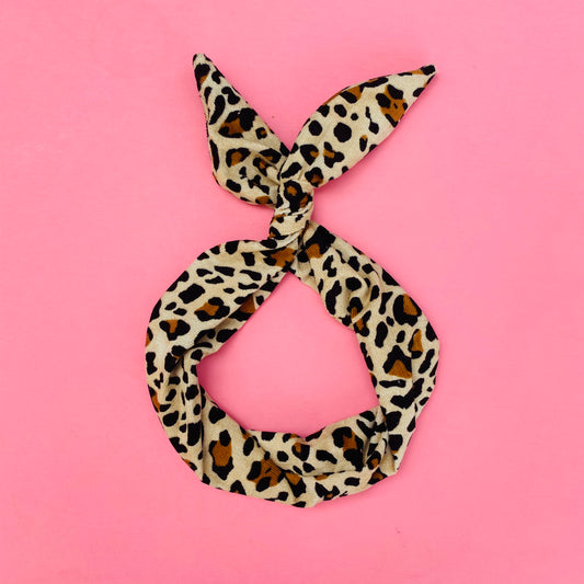 Corduroy Leopard Print Wire Headband