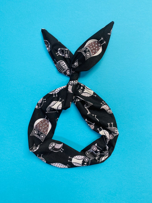Black and White Owls Wire Headband