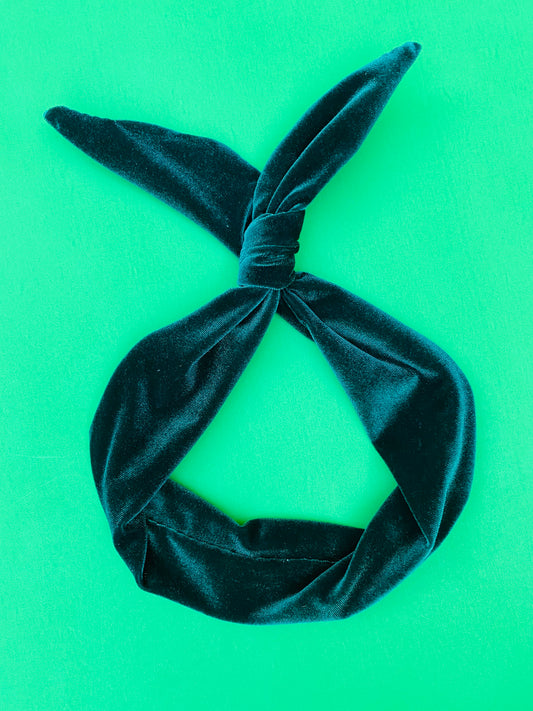 Emerald Velvet Wire Headband