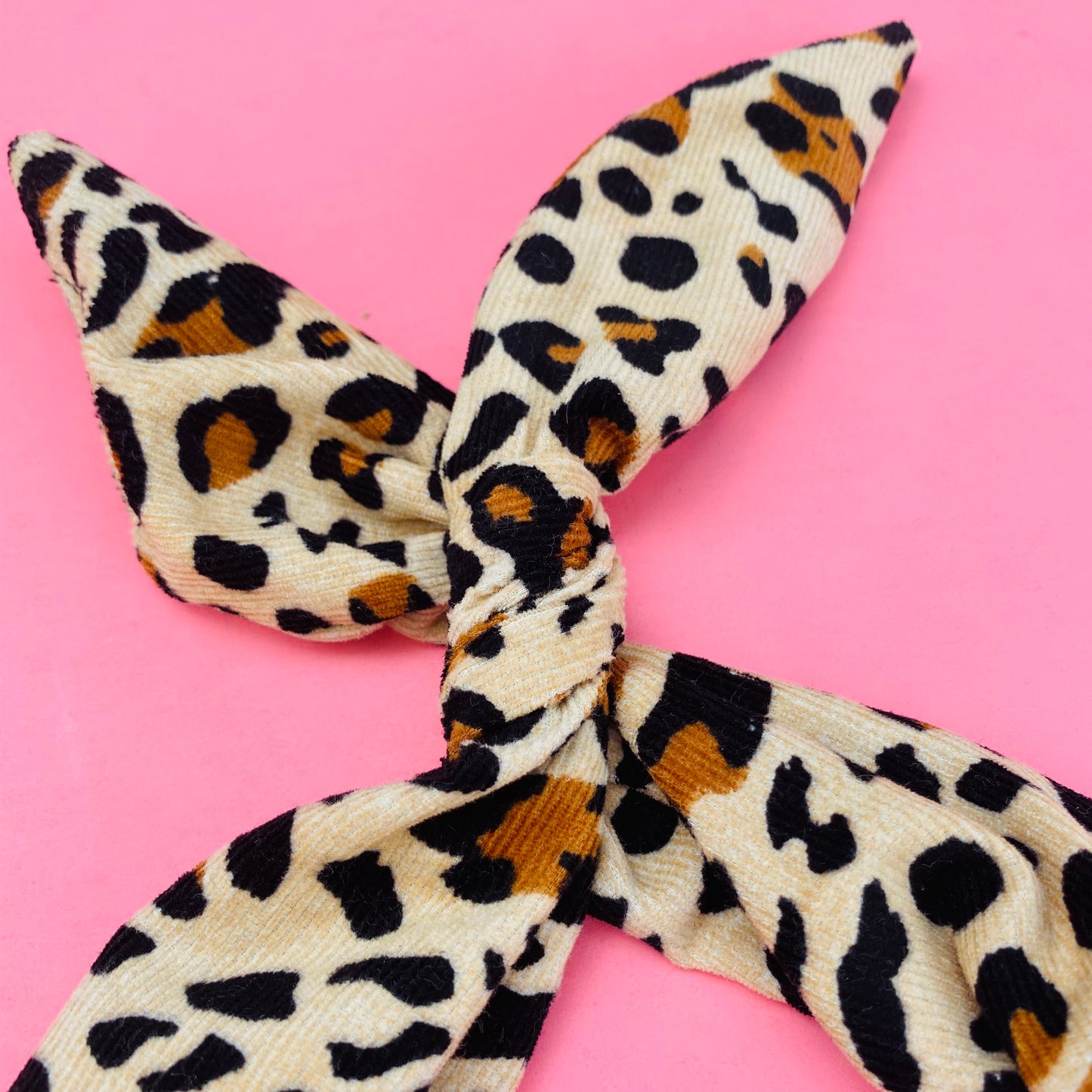 Corduroy Leopard Print Wire Headband