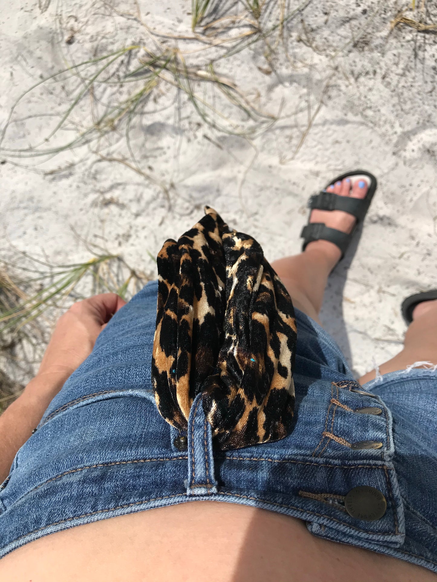 Leopard Print Velvet Wire Headband