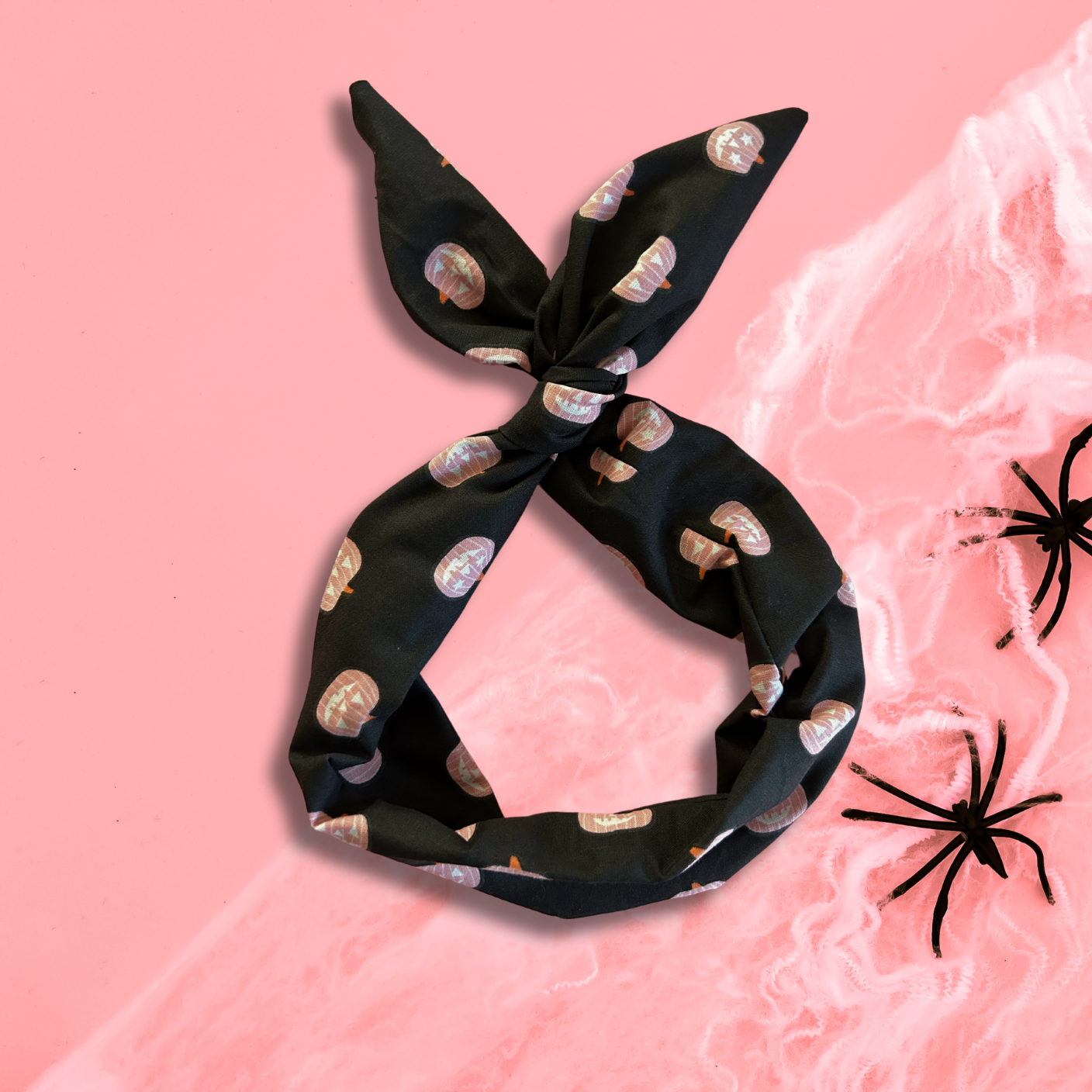 Pink Jack-O-Lantern Halloween Wired Headband