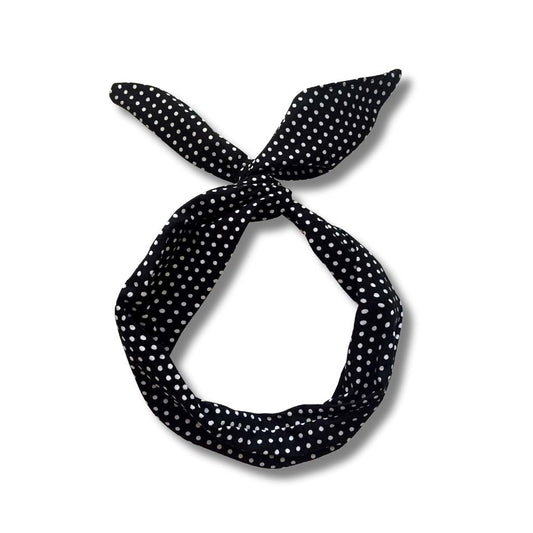 Black and White Polka Dot Wire Headband