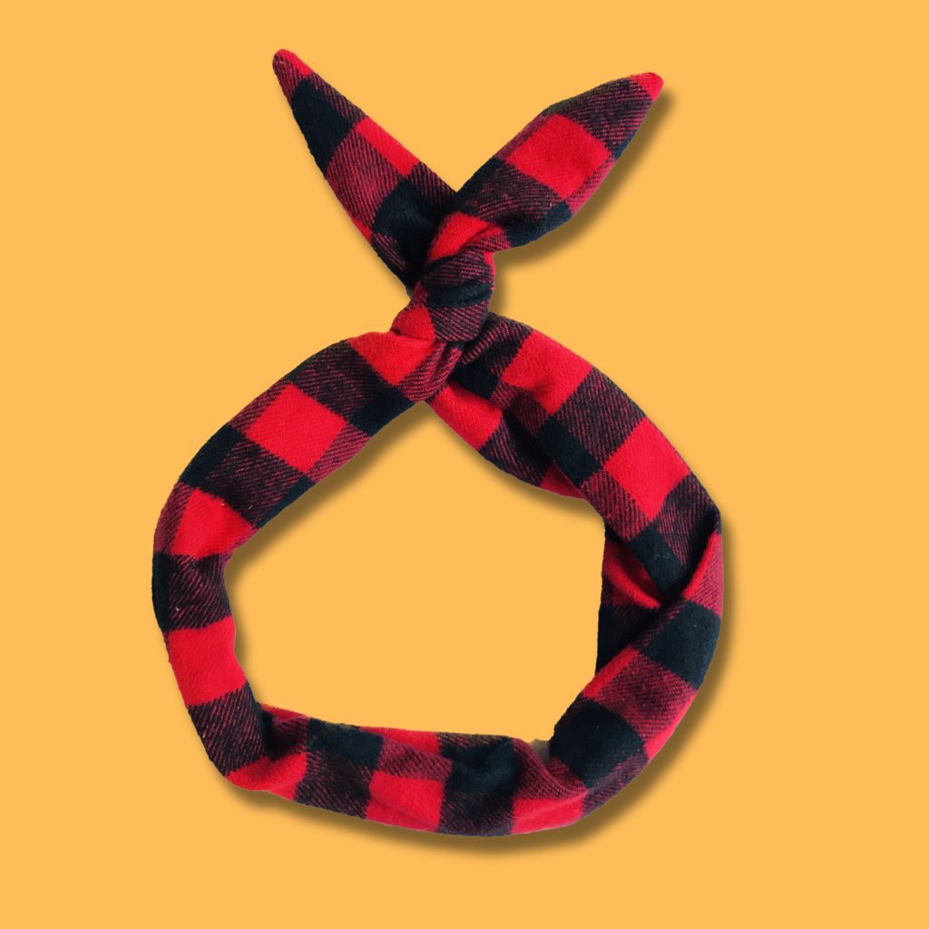 Red and Black Buffalo Plaid Flannel Wire Headband