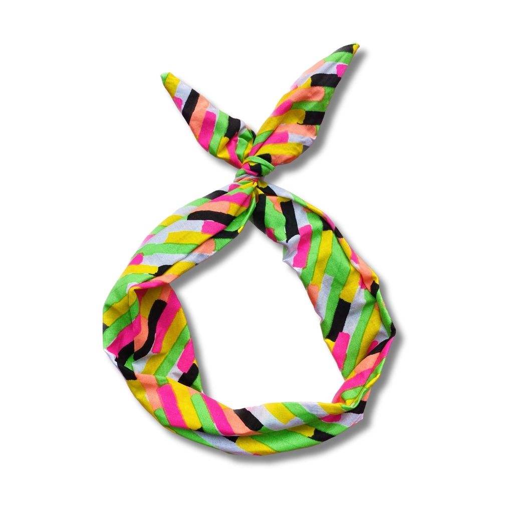neon print headband