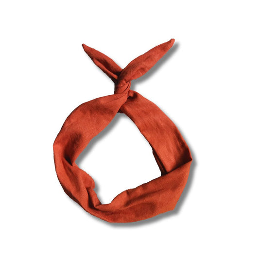 rust orange linen headband