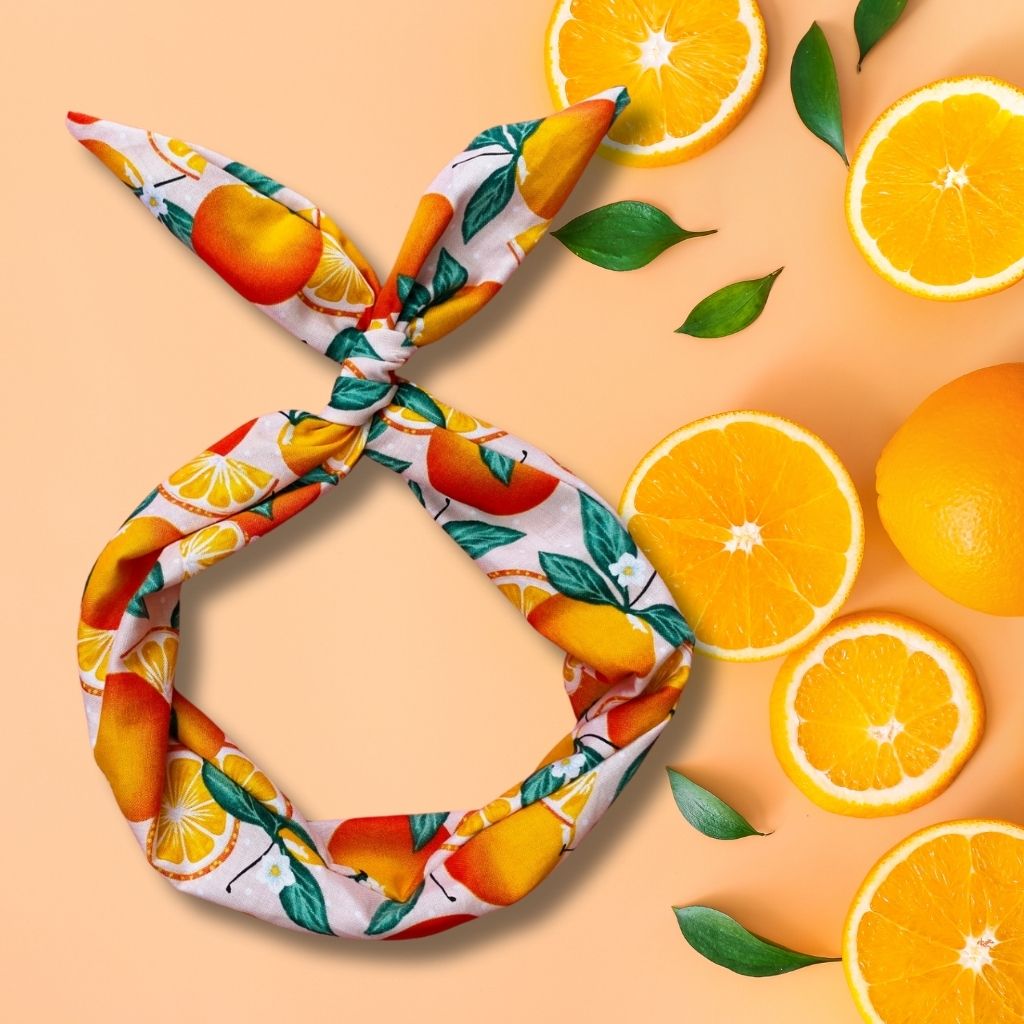 tangerine print headband