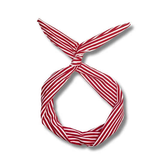 red and white stripe headband