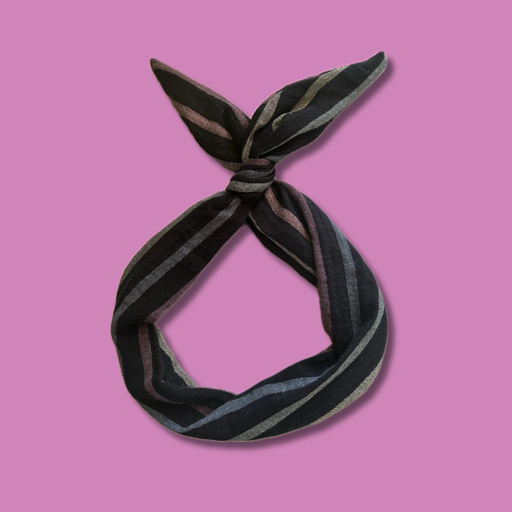 Black Boho Stripes Wire Headband