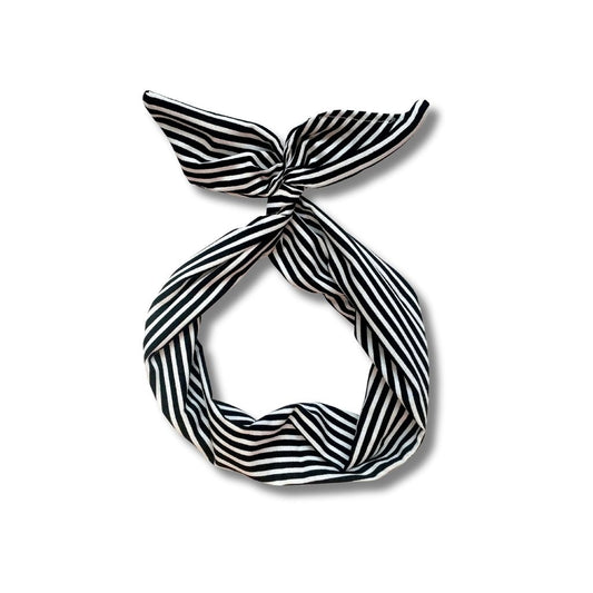 black and white stripe wired headband