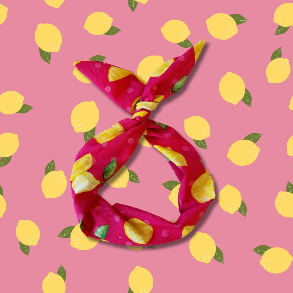Hot Pink Lemons Wire Headband